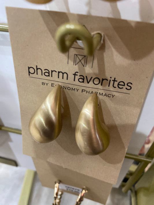 GOLD MATTE TEARDROP/COMMA EARRINGS