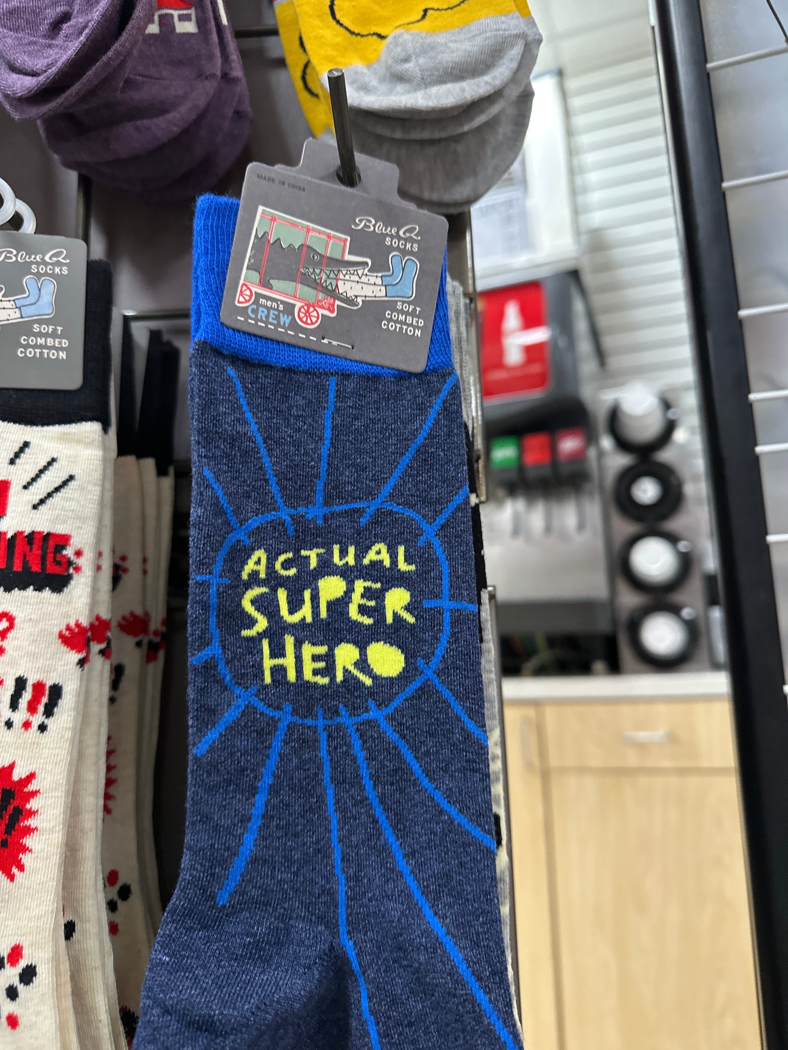 MENS CREW SOCKS - ACTUAL SUPER HERO