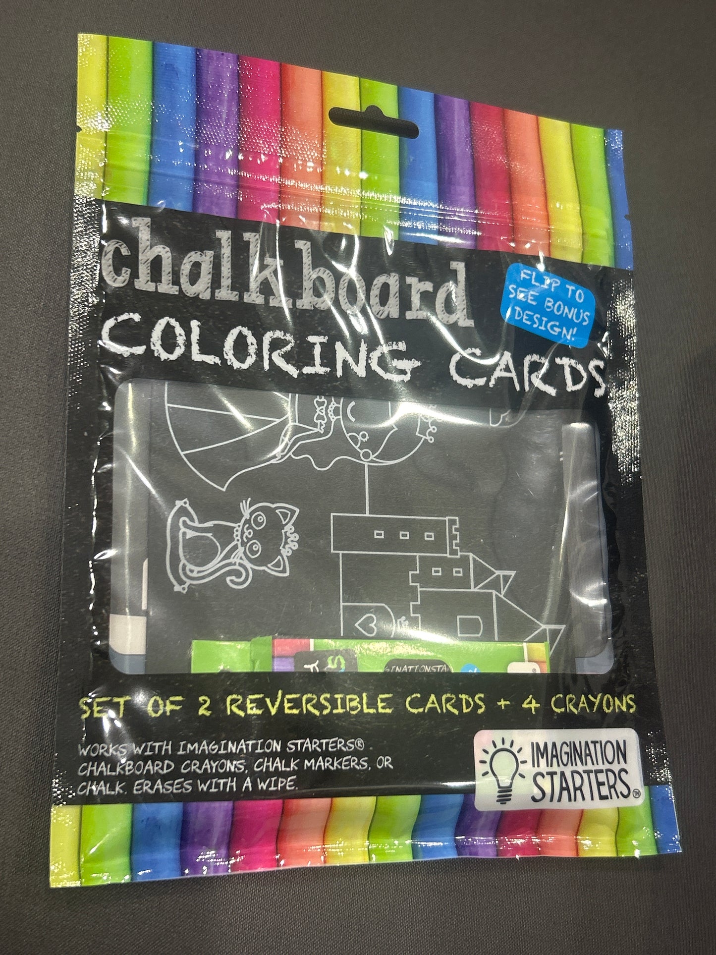 CHALKBOARD COLORING CARDS - MINI PRINCESS BUTTERFLY