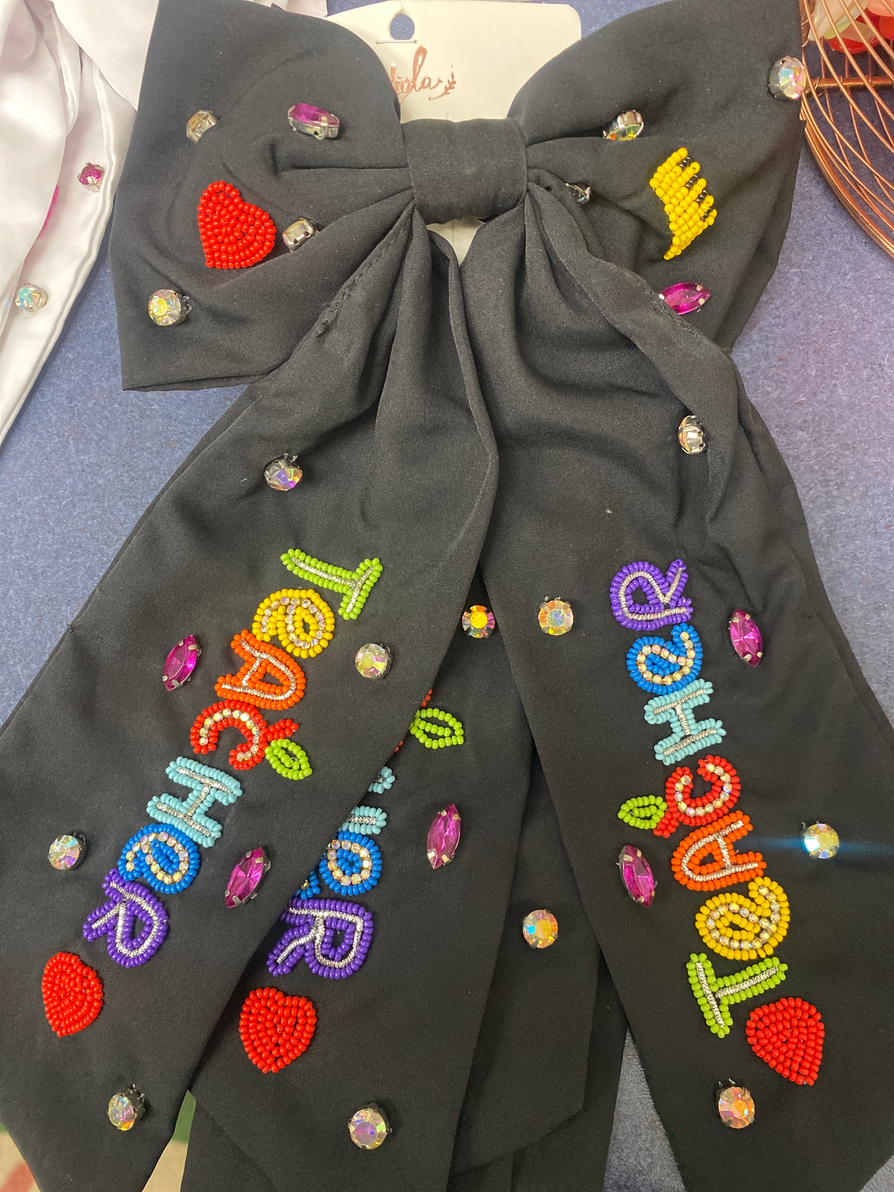 BLACK TEACHER HAIR BOW