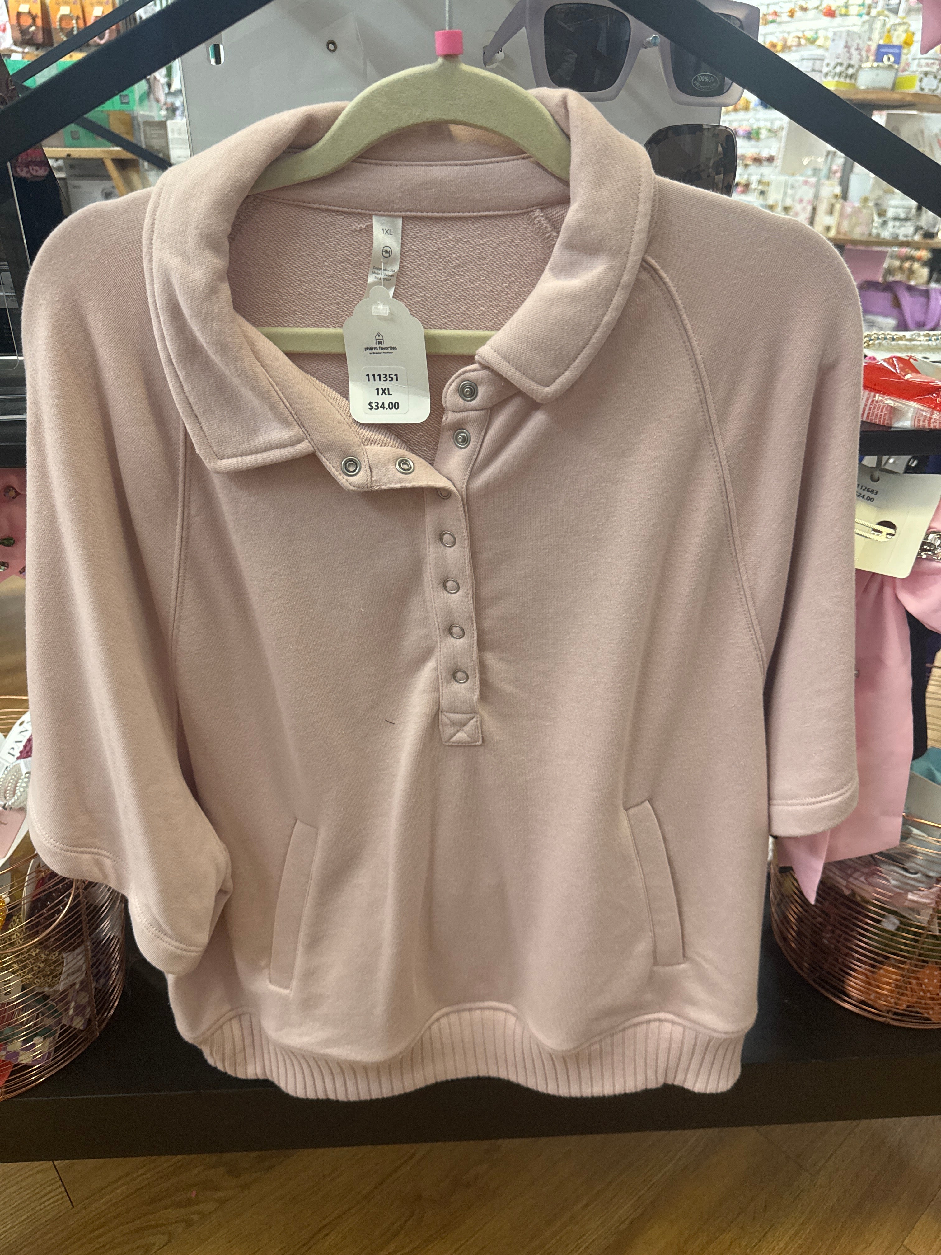 COLLARED SS SWEATSHIRT