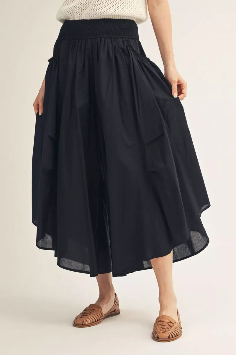 WIDE LEG PANTS WITH PLEAT DETAIL - BLACK - Pharm Favorites by Economy Pharmacy