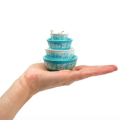 MINI PYREX-INSPIRED BOWL ORNAMENT - RETRO CHRISTMAS DECOR
