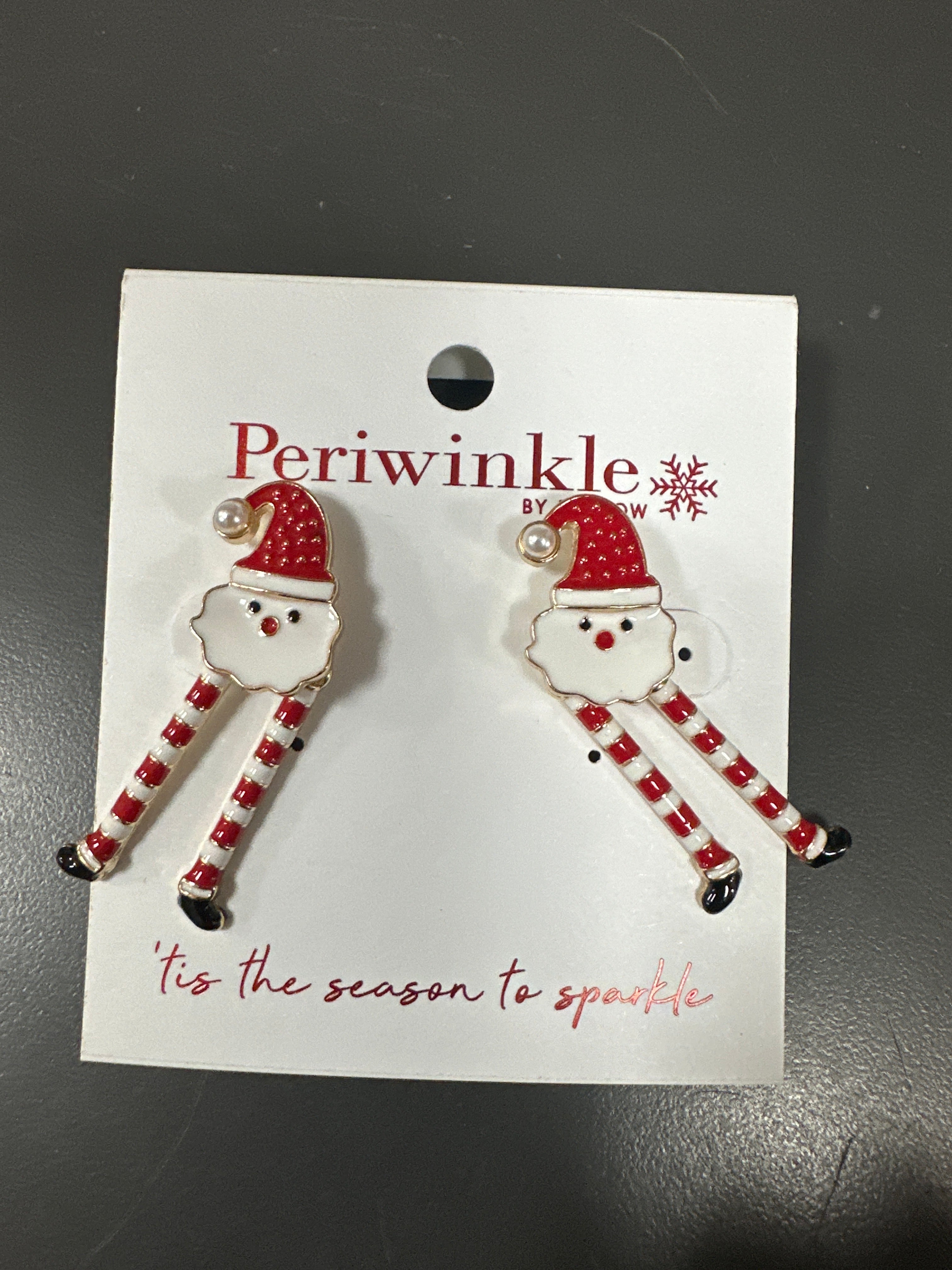 WHITE SANTA WITH LONG LEGS EARRINGS