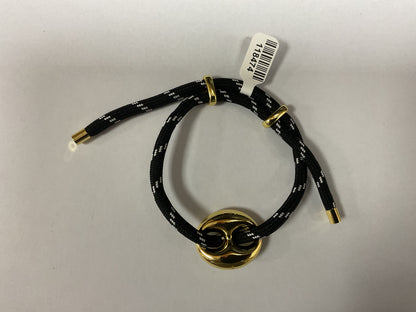 CORD BRACELET WITH GOLD SLIDE CHARM