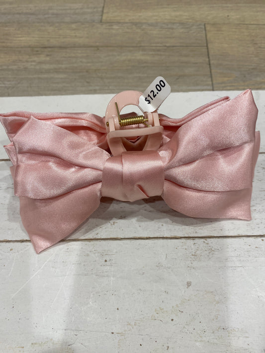 CLAW CLIP W/BOW - PINK