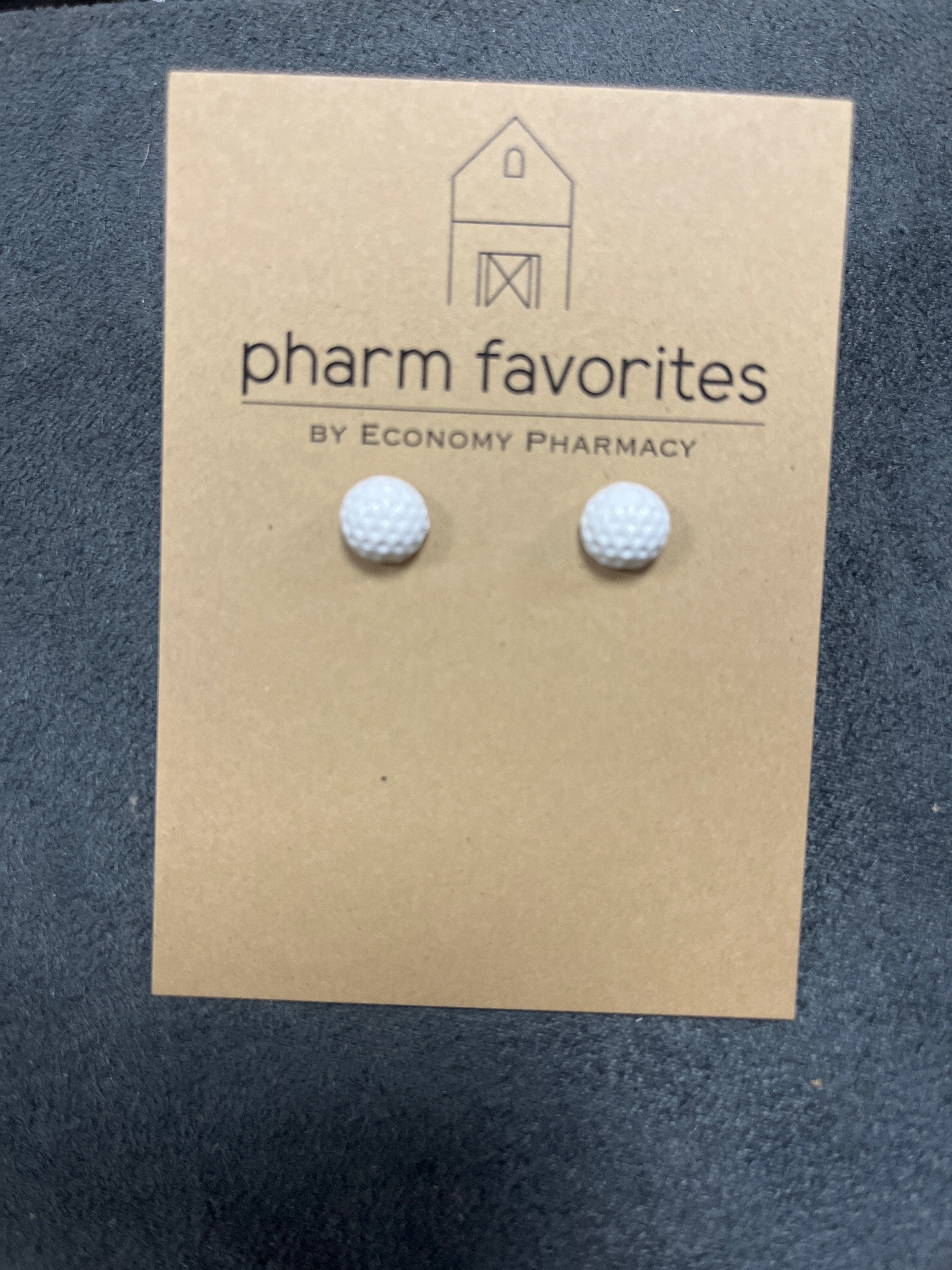 TINY GOLF BALL EARRINGS
