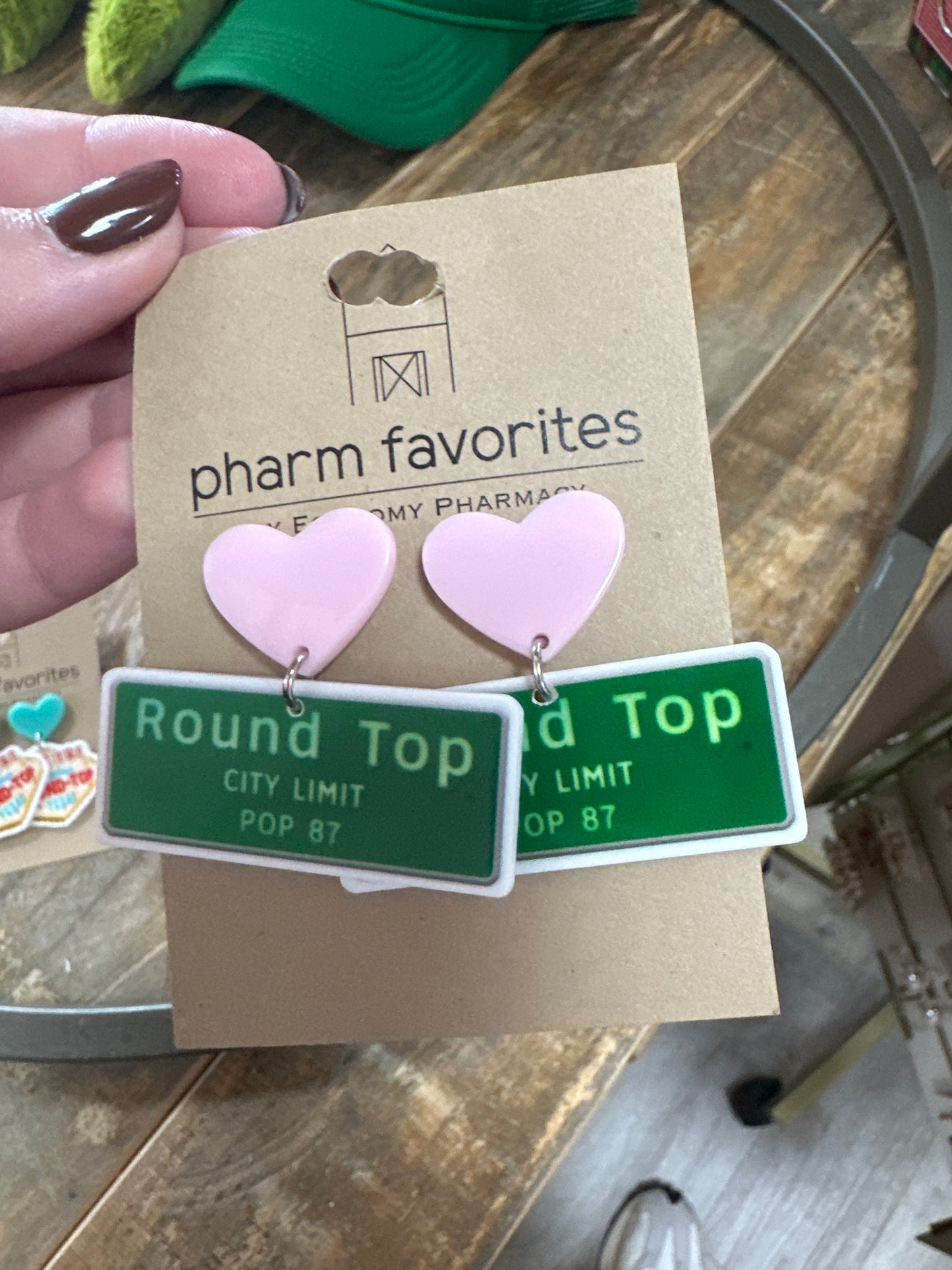 ROUND TOP ROADSIGN EARRINGS