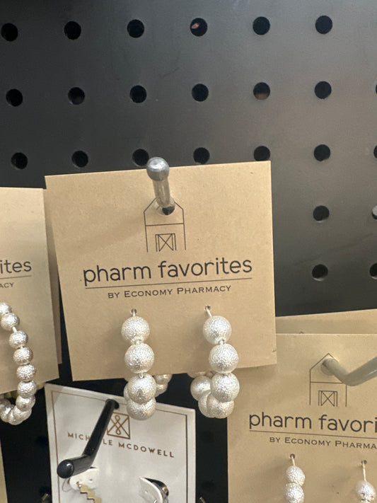 COCOA BEACH BEADED HOOP EARRINGS - MATTE SLVR