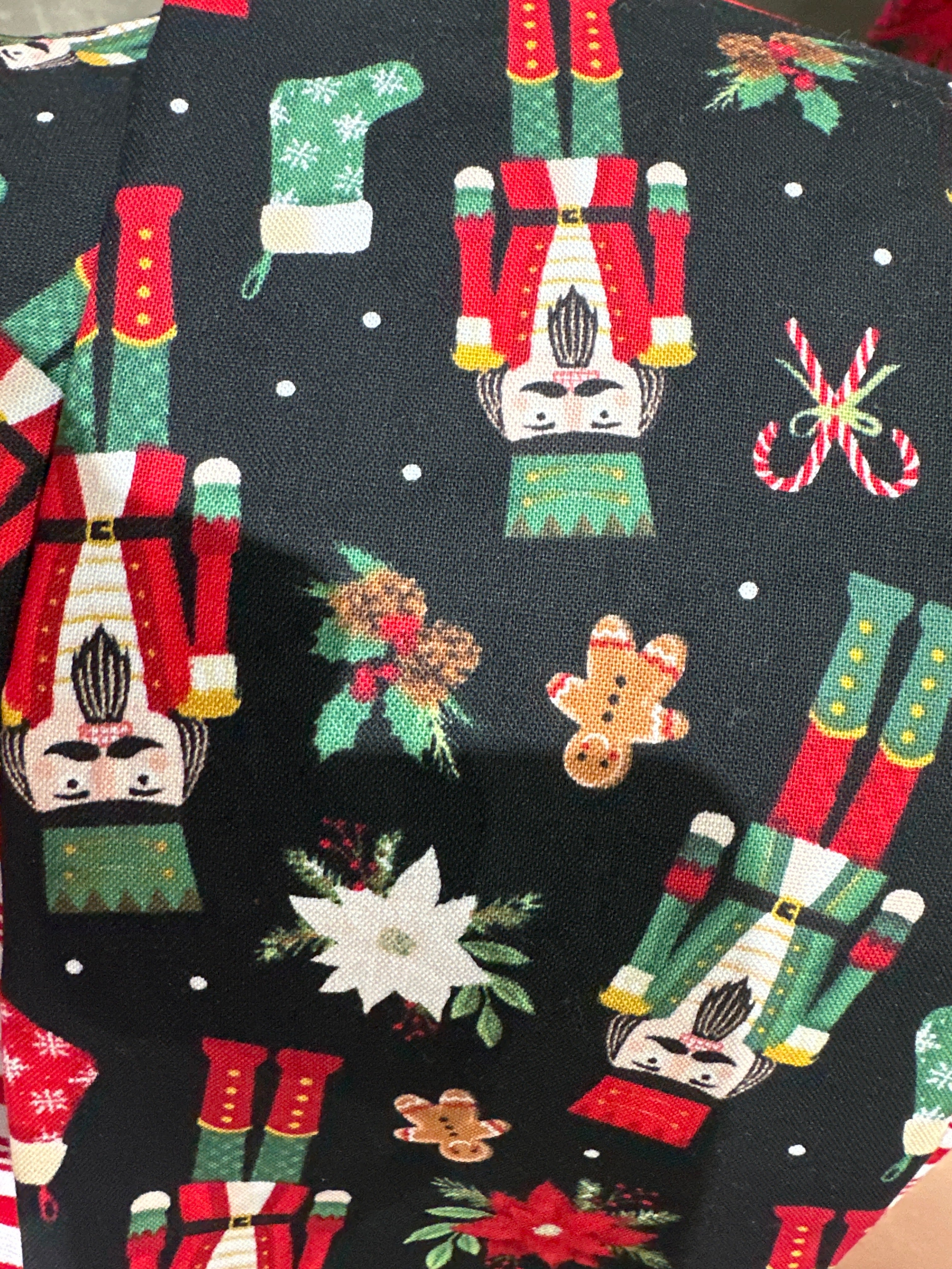 Nutcracker on Black Wreath Scarf