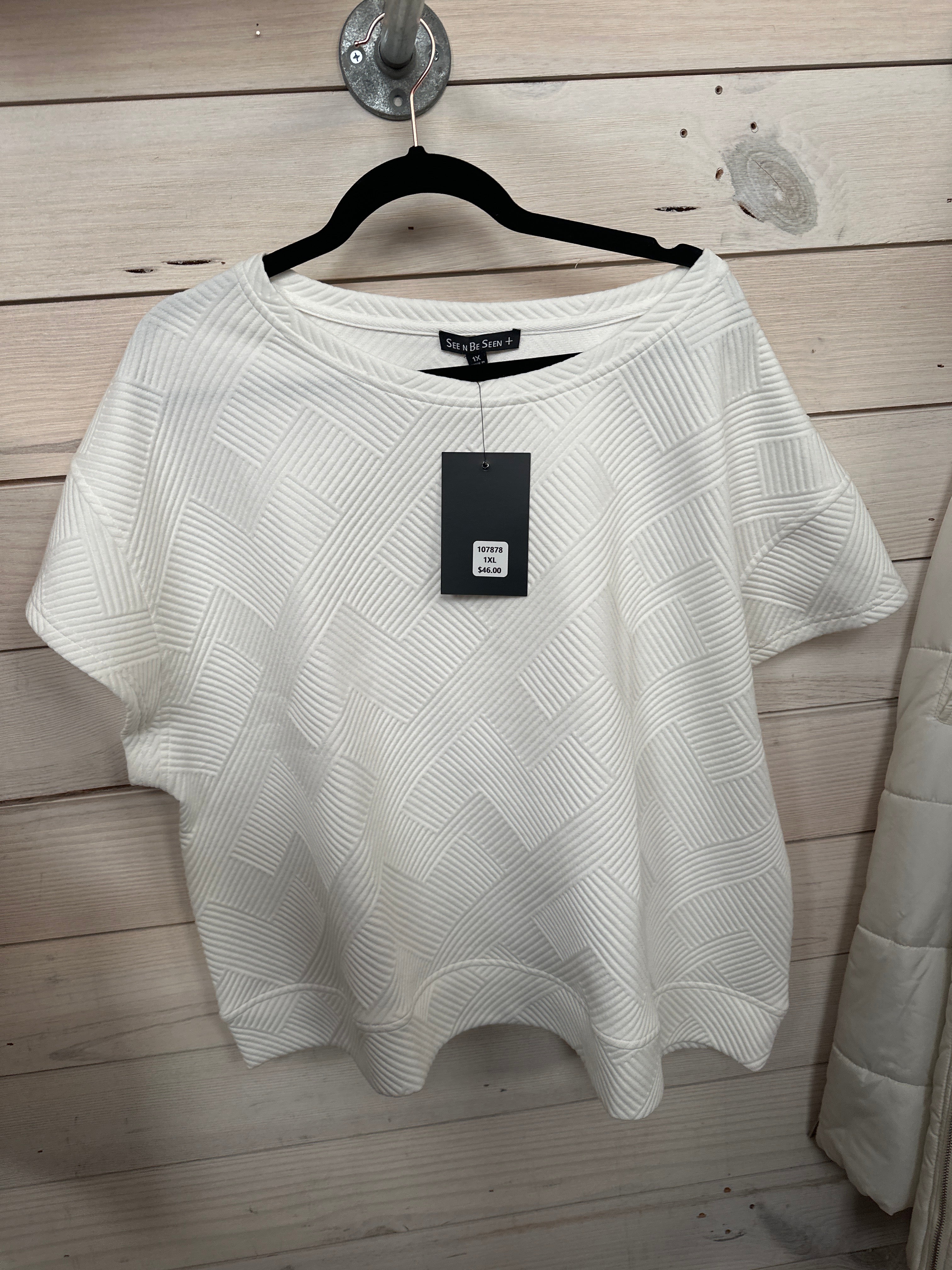 QUILTED TEXTURED BLOUSE - WHITE