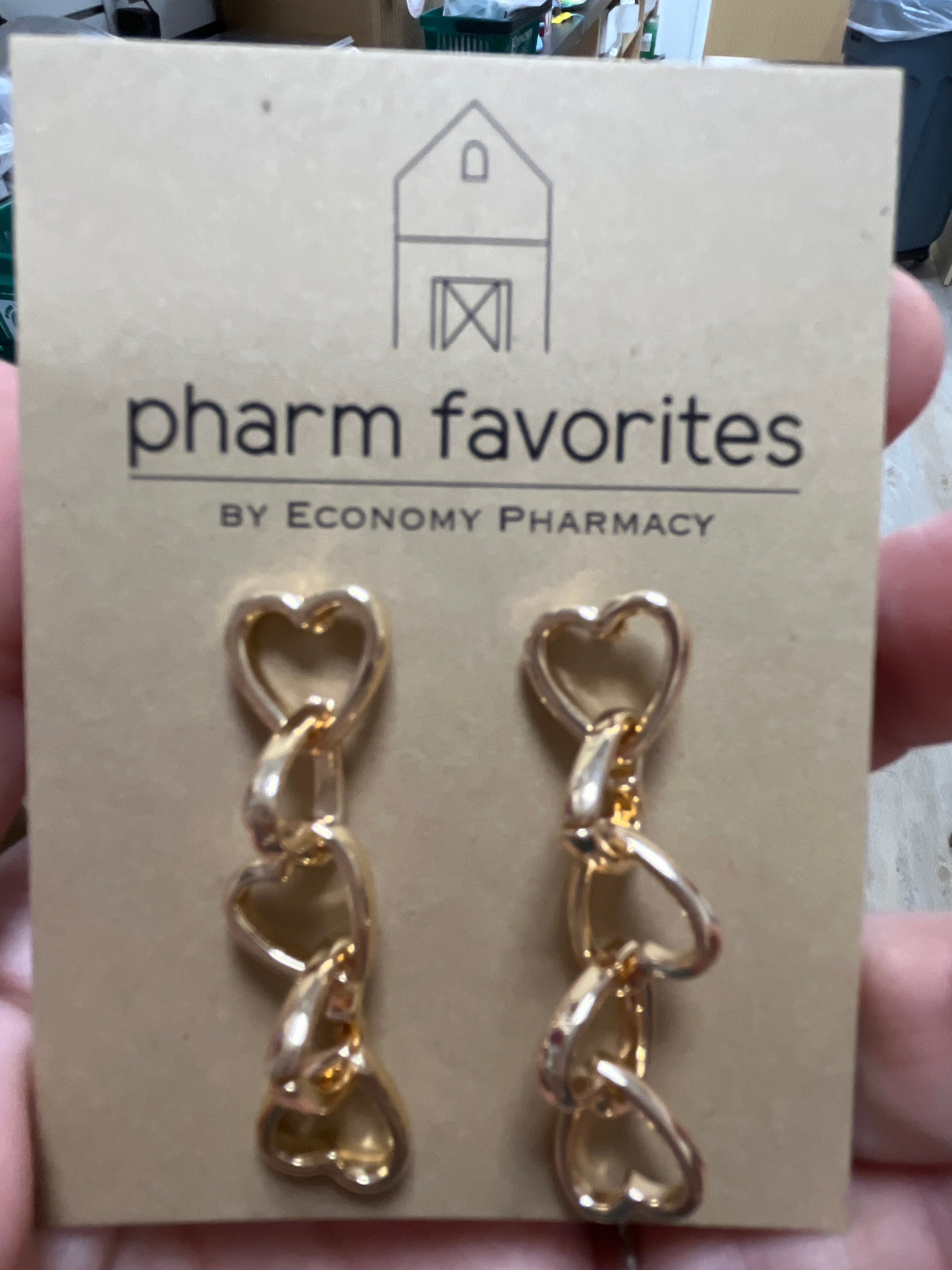 HEART CHAIN DANGLE EARRINGS