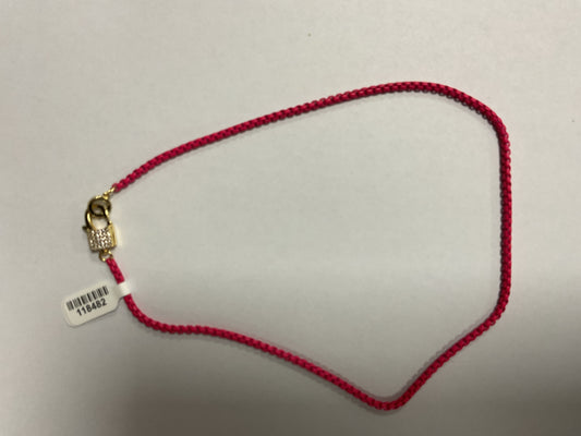 METAL COLORED LINK NECKLACE WITH PAVE LOBSTER CLAW CLASP