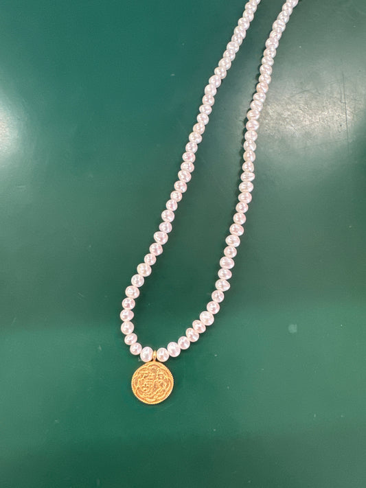 TRIESTE PEARL SOLITAIRE NKLC GOLD & PEARL