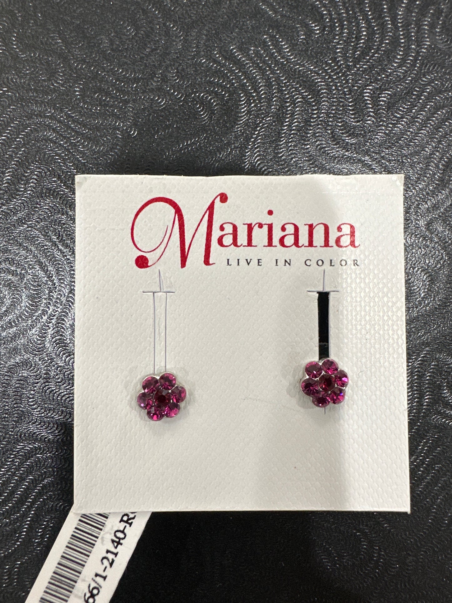 MARIANA EARRINGS -SLVR - SM FLOWER FUSCHIA