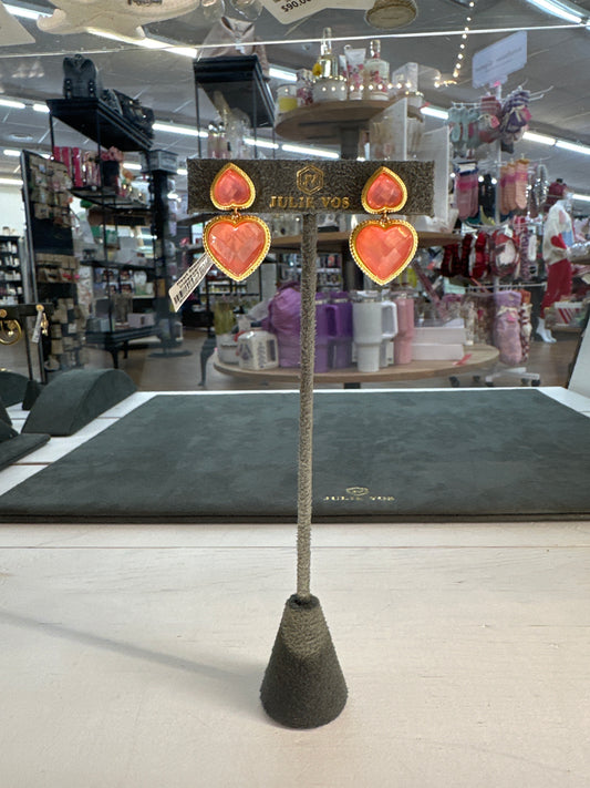 HEART STATEMENT EARRING IRIDESCENT BLUSH PINK