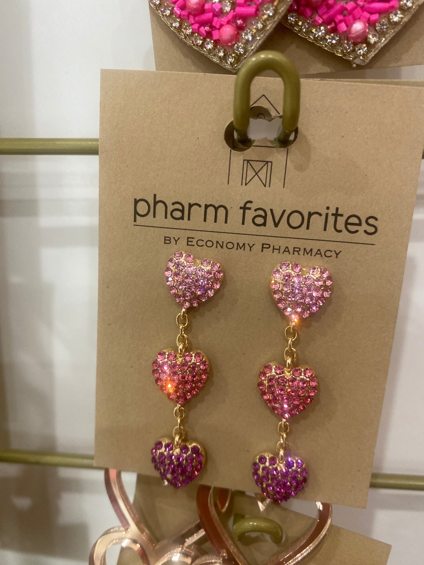 SHERBROOKE HEART DROP EARRINGS - PINK MULTI