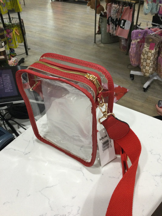 SQUARE CLEAR BAG - RED