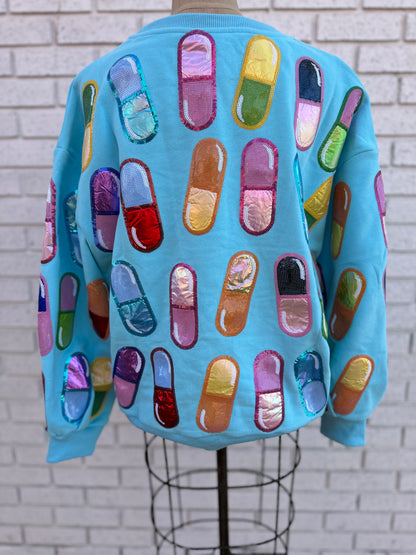 AQUA MULTI CHILL PILL SWEATSHIRT