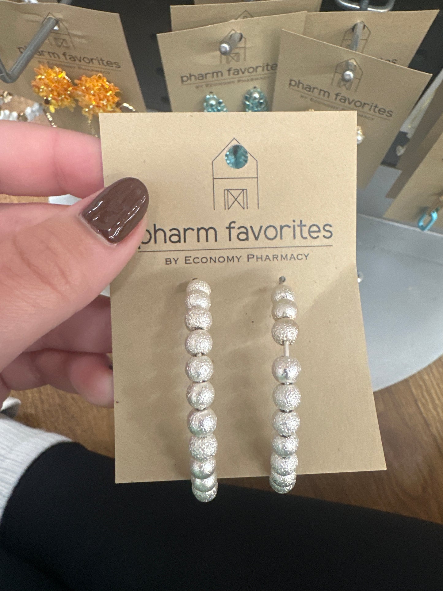 SEASIDE BEADED HOOP EARRINGS - MATTE SLVR