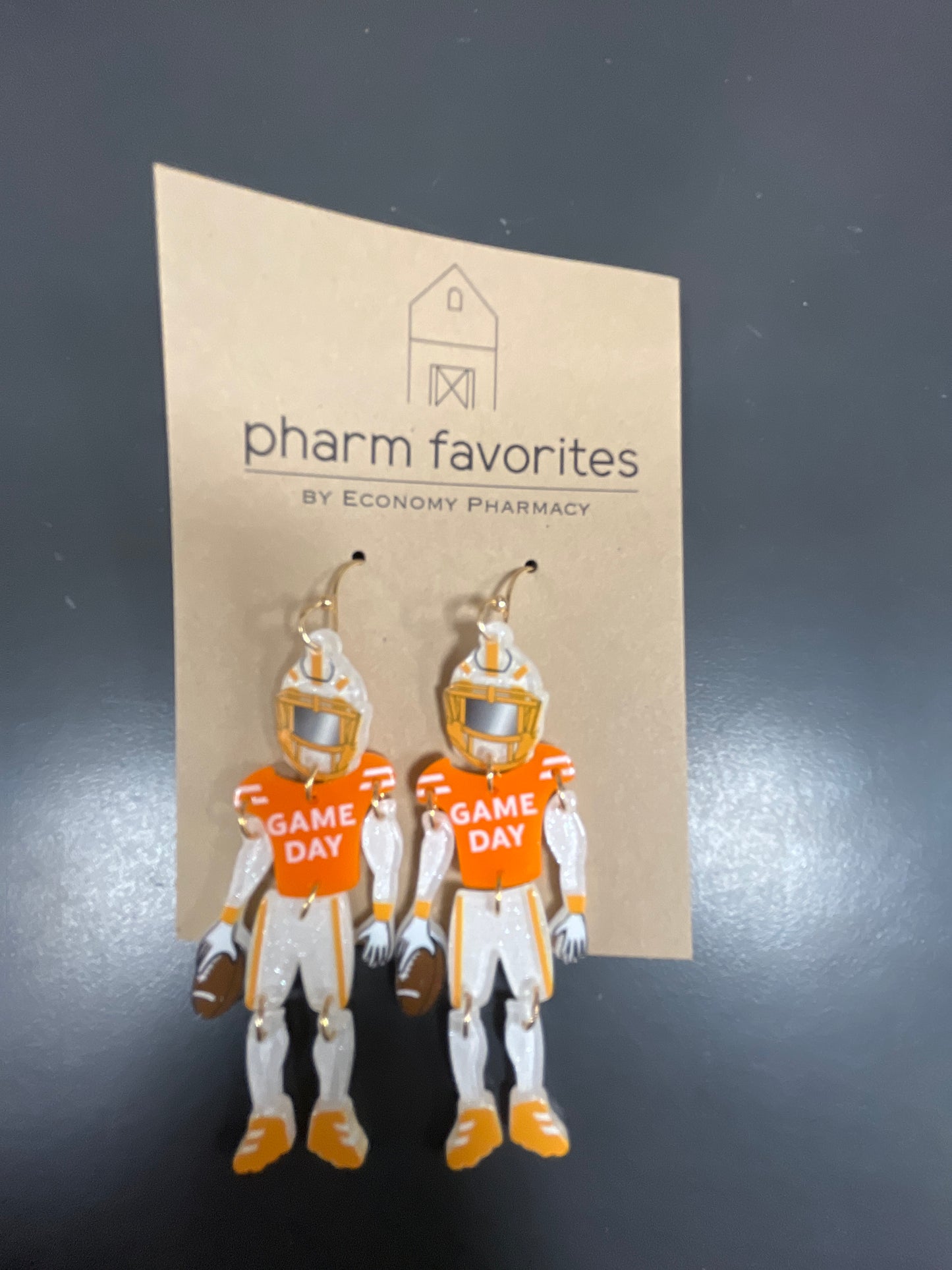 GAMEDAY FOOTBALL PLAYER 2.75" EARRING WITH MOVEMENT