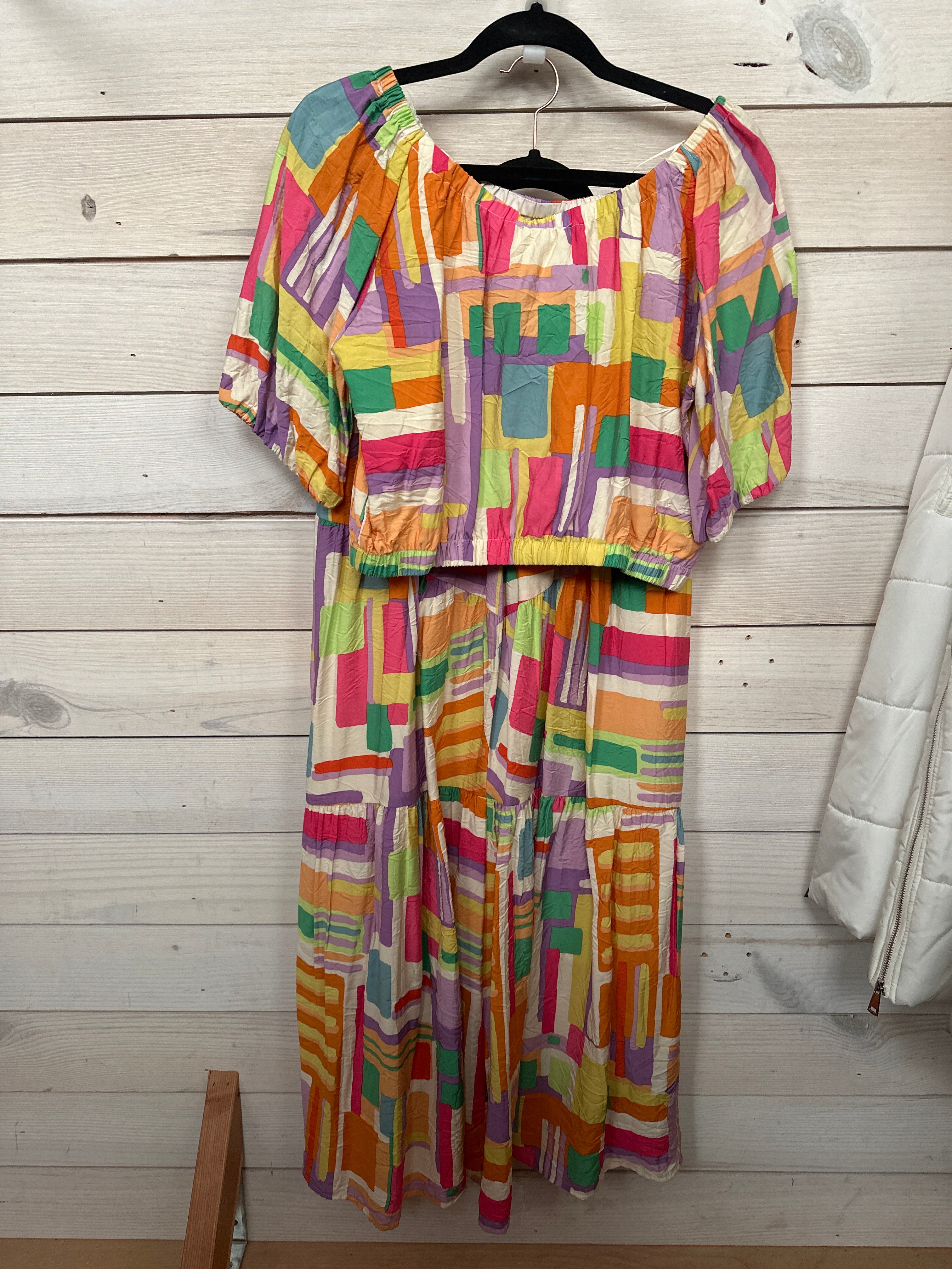 MULTICOLOR SHAPE 2PC SKIRT SET