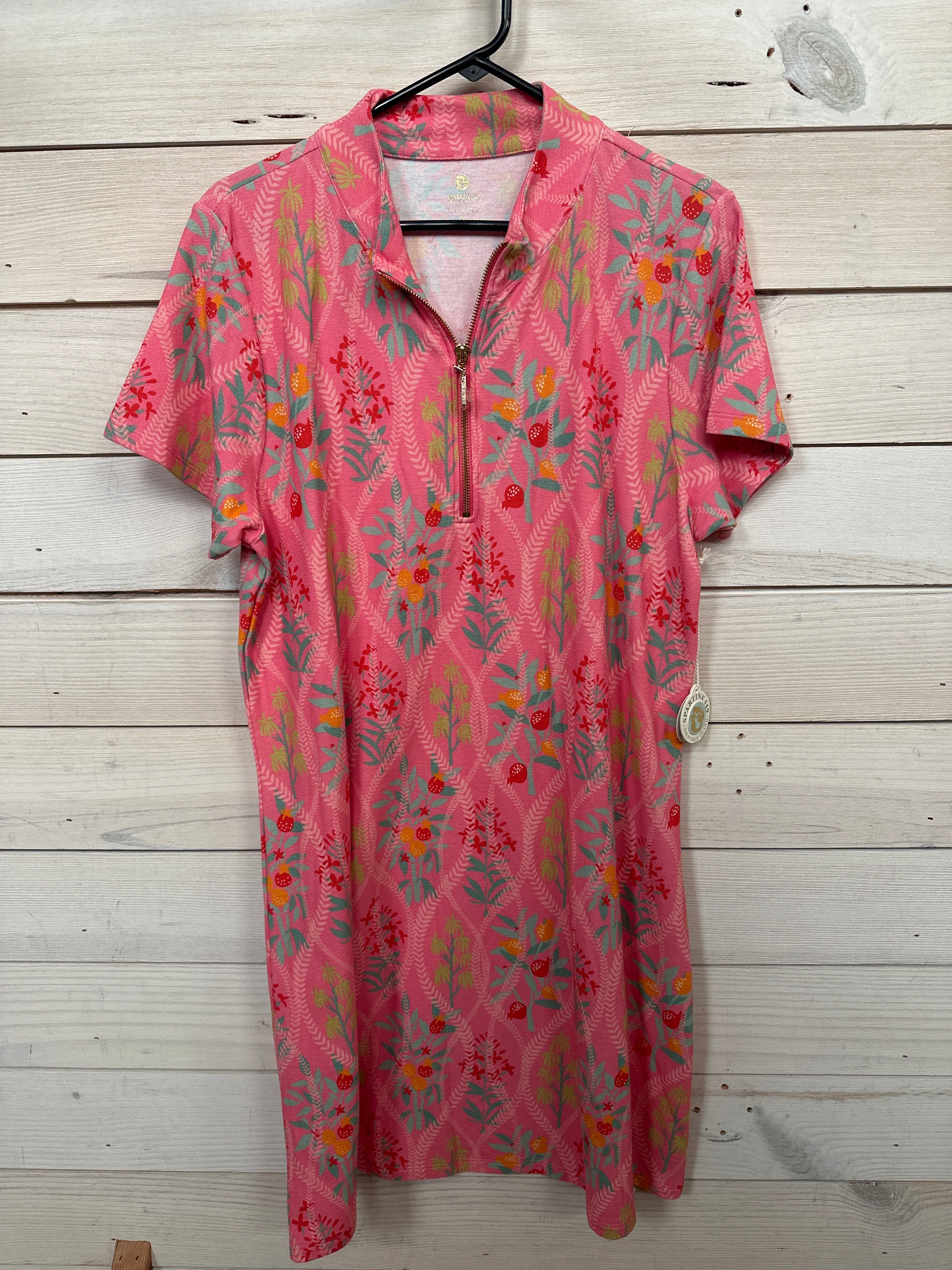 SHORT SLEEVE SERENA PIQUE DRESS QUEENIE TOPIARY PINK