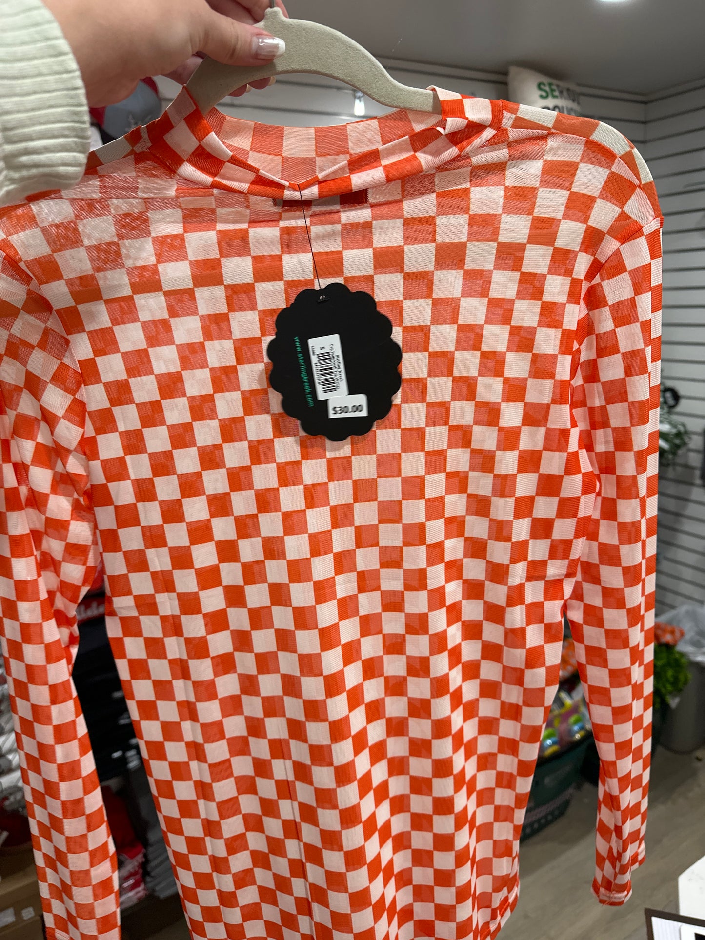 PEP RALLY MESH TOP - ORANGE - S