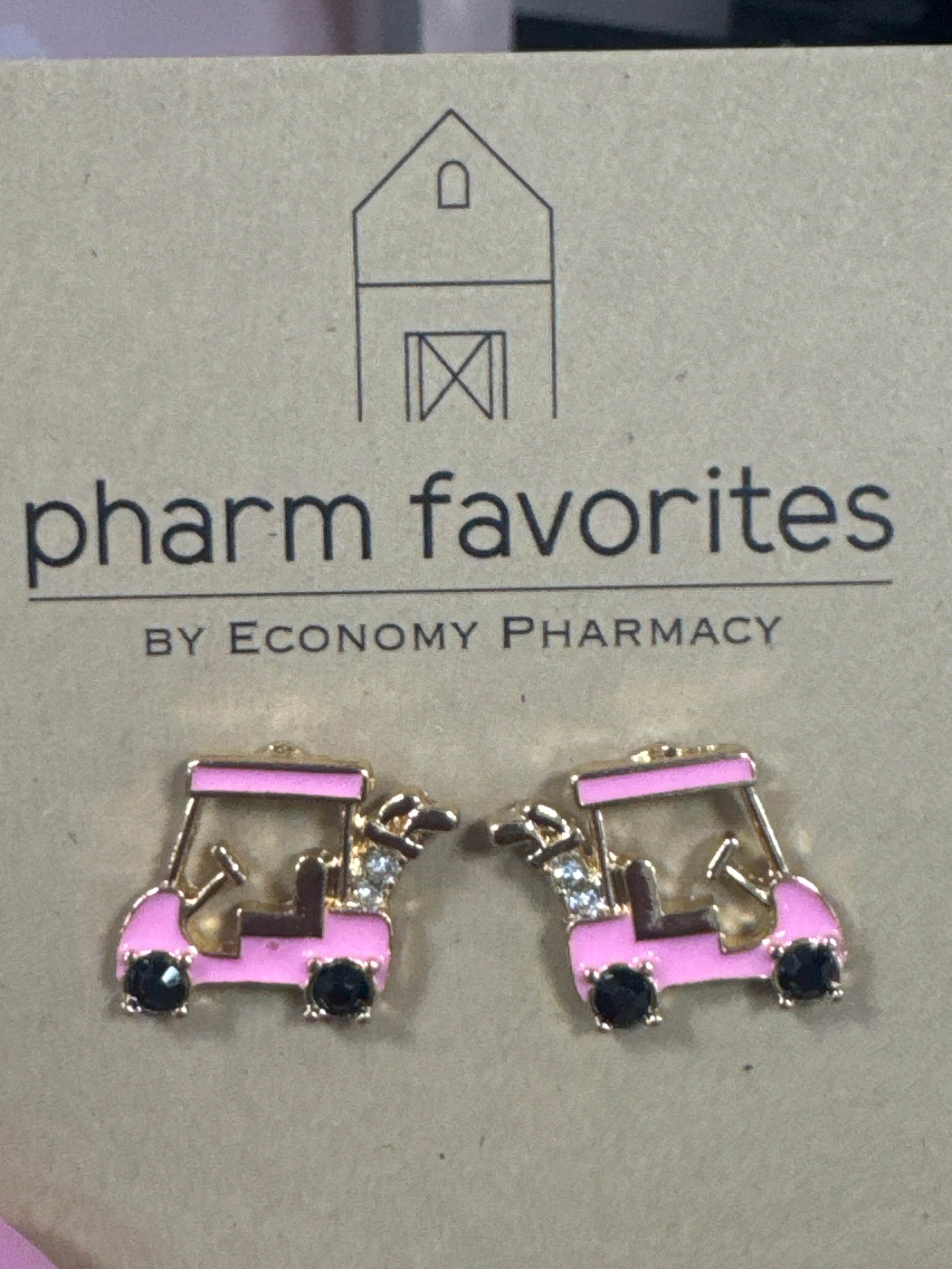 PINK GOLF CART EARRINGS