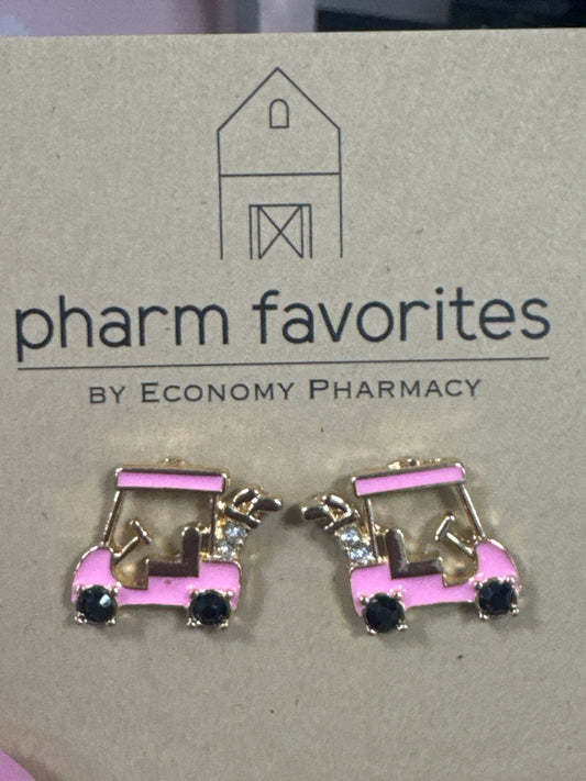 PINK GOLF CART EARRINGS