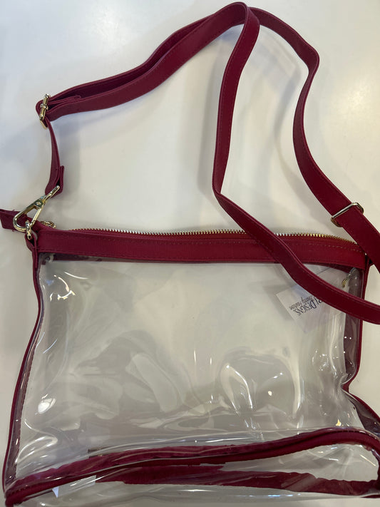 CLEAR AND RED CROSSBODY PURSE