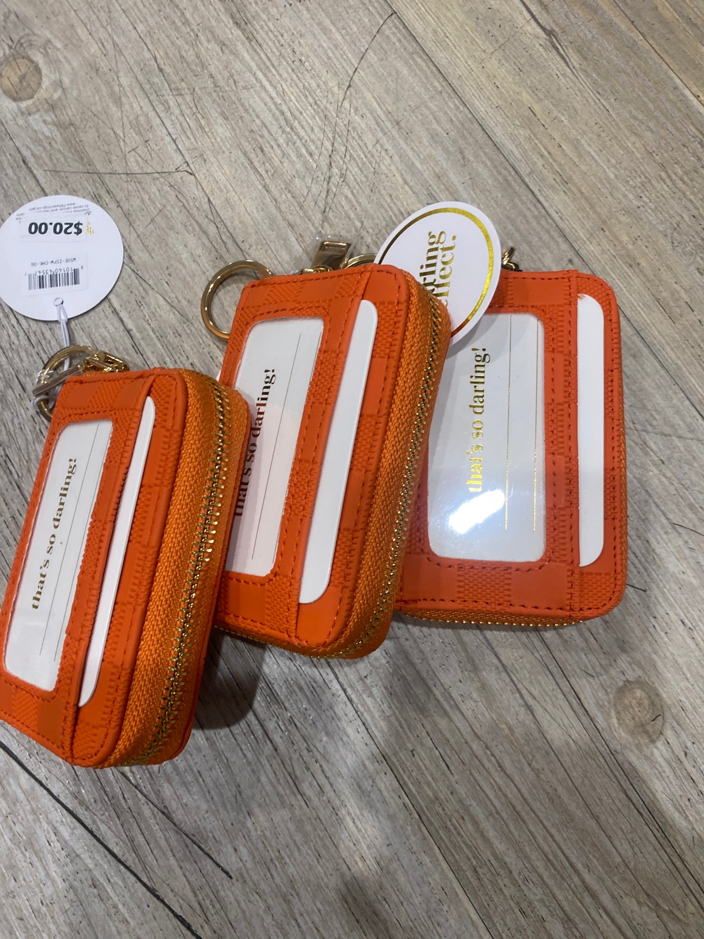 ZIP AROUND WALLET - ORANGE CHECK