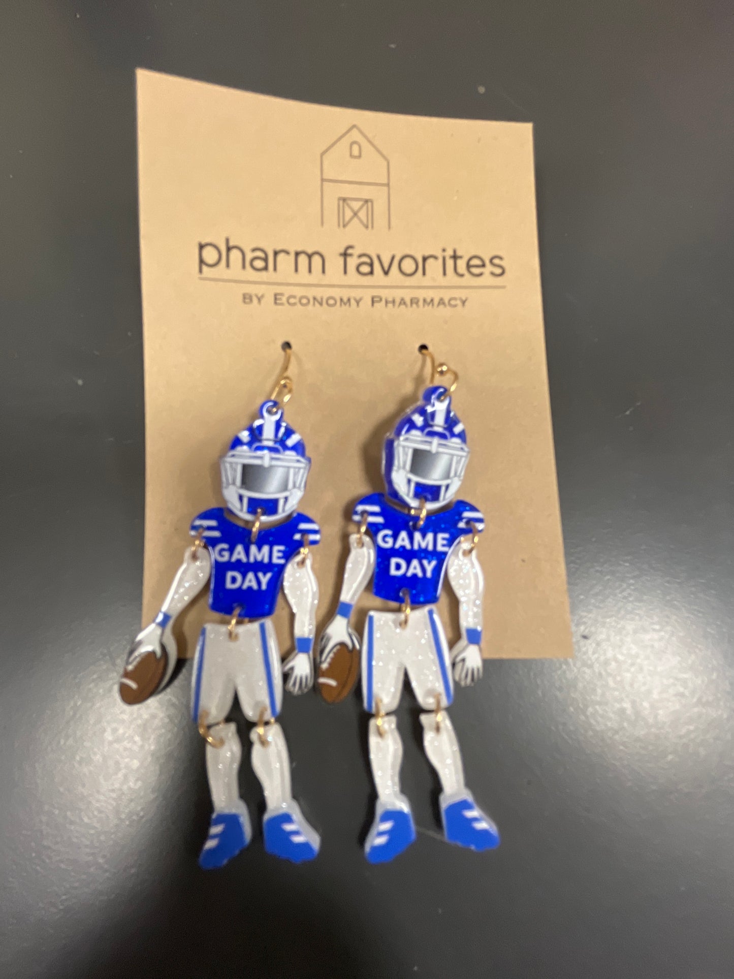 GAMEDAY FOOTBALL PLAYER 2.75" EARRING WITH MOVEMENT