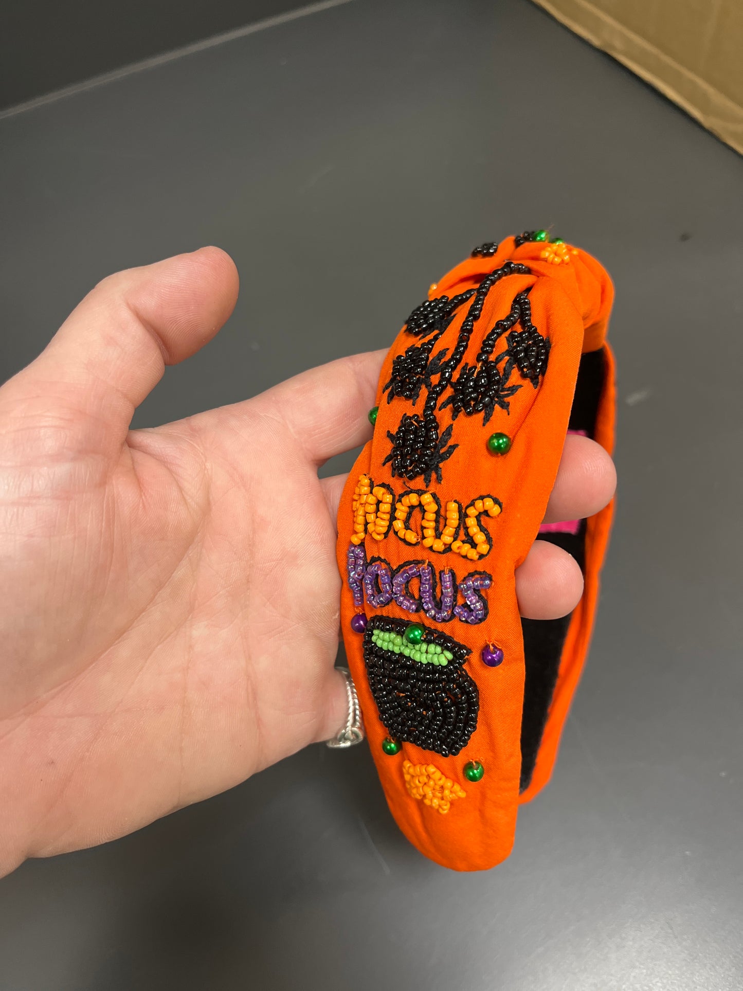 ORANGE HOCUS POCUS BEADED HEADBAND