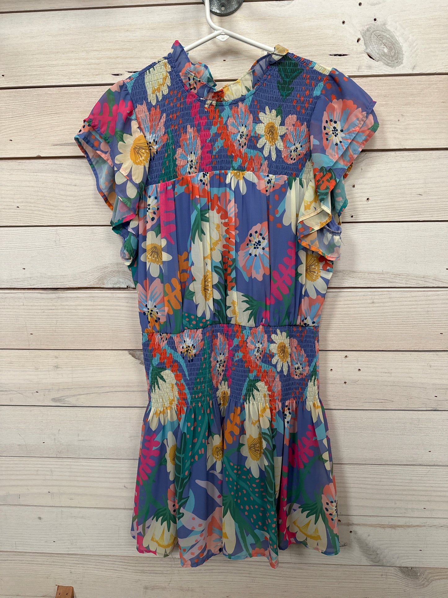 SHORT SLEEVE DRESS W/MULTI COLOR DETAIL