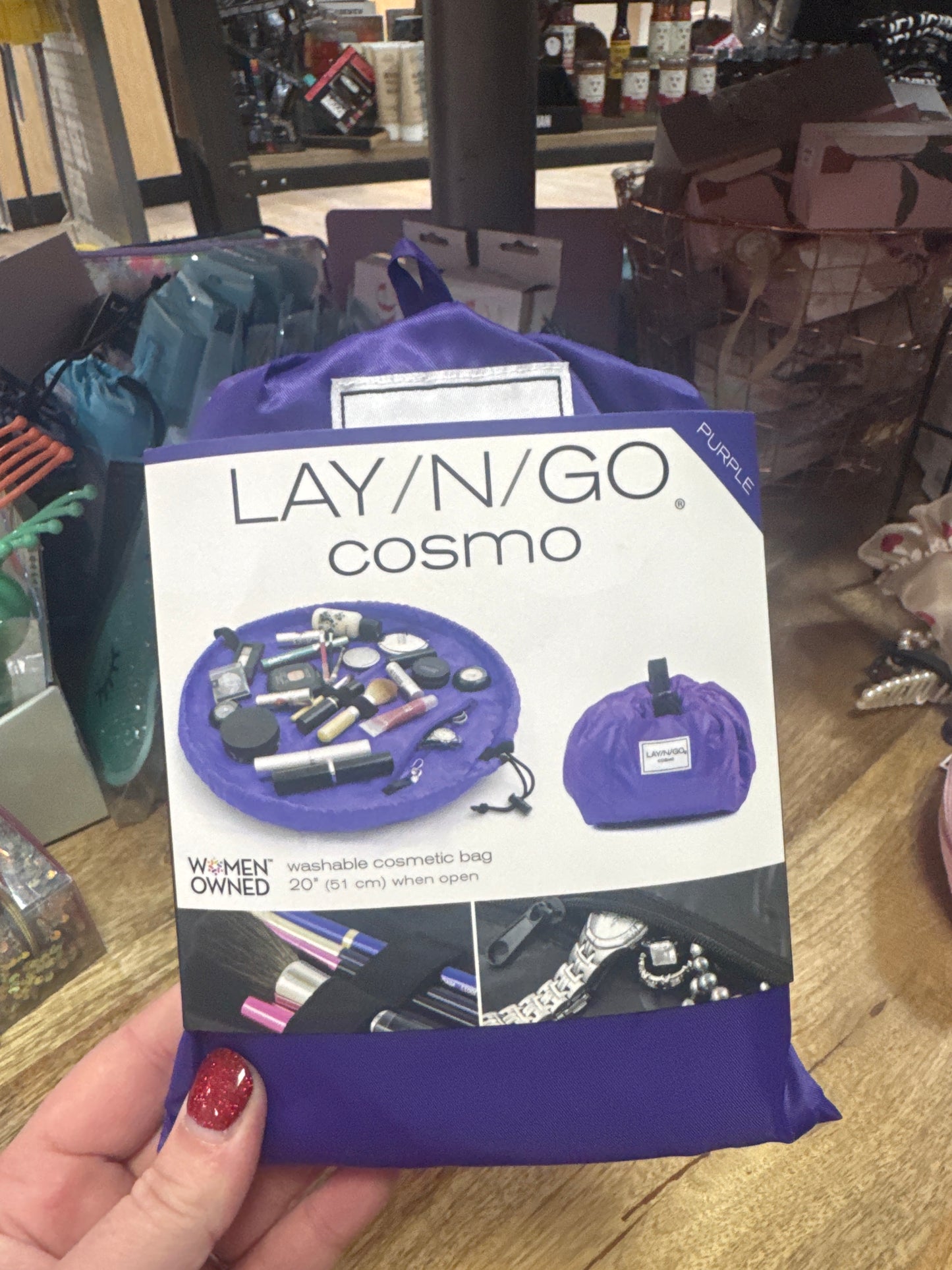 LAY-N-GO COSMO JEWELRY/COSMETICS ROLL UP - PURPLE