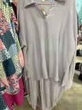 DUSTY LAVENDER WAFFLE KNIT TUNIC & PANT