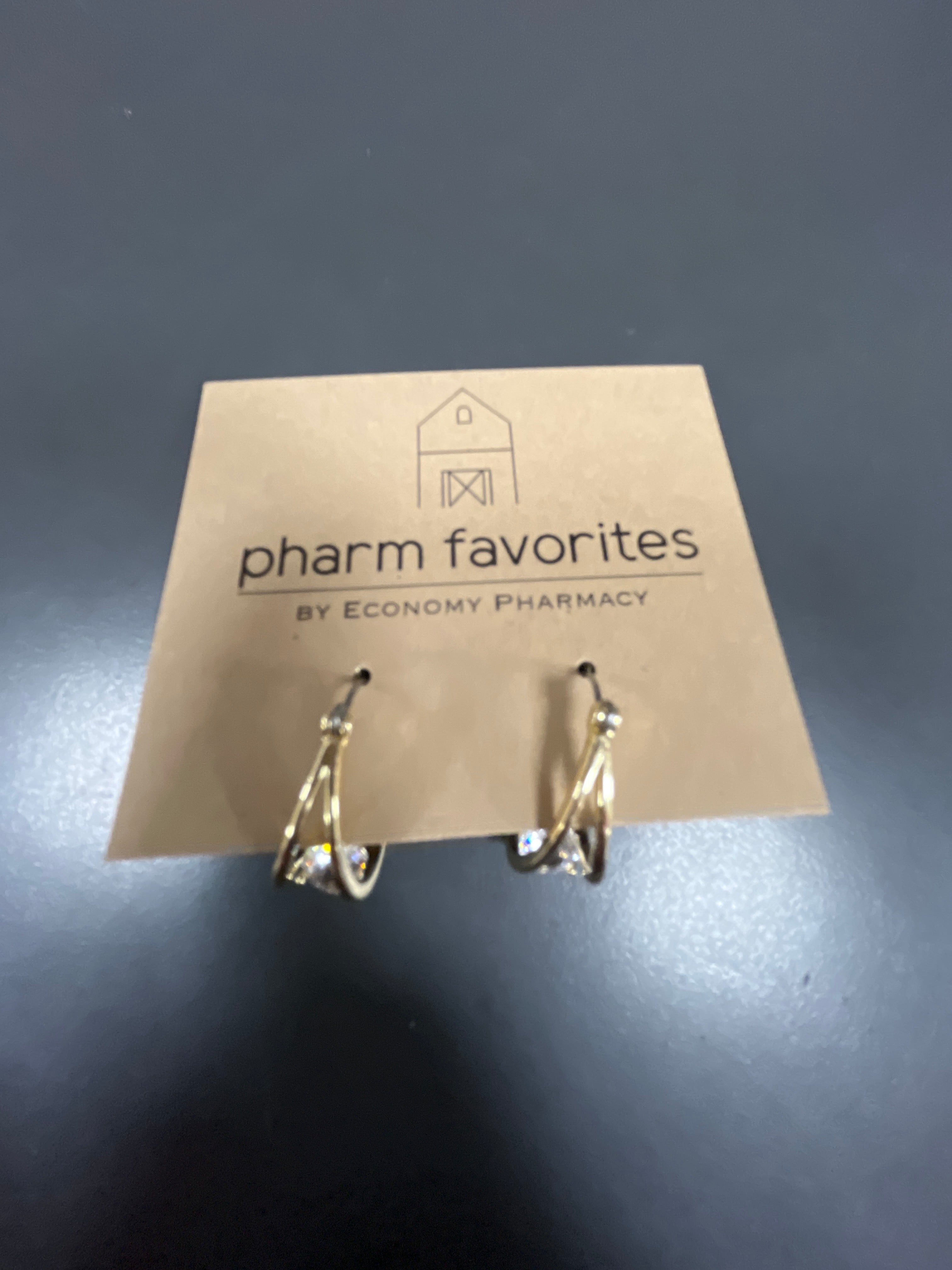 DOUBLE HOOP EARRINGS W/CZ