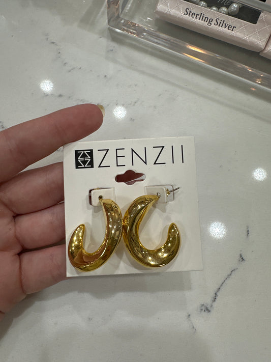 RIBBED HUGGIE EARRINGS - GOLD