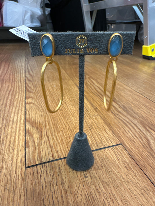 IVY STATEMENT EARRING IRIDESCENT PEACOCK BLUE