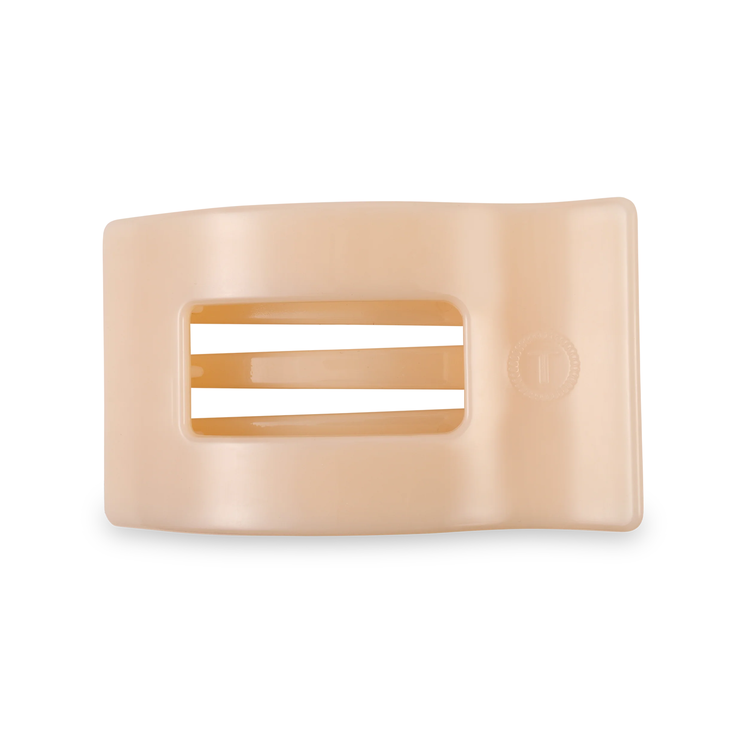 Almond Beige Medium Flat Rectangle Hair Clip
