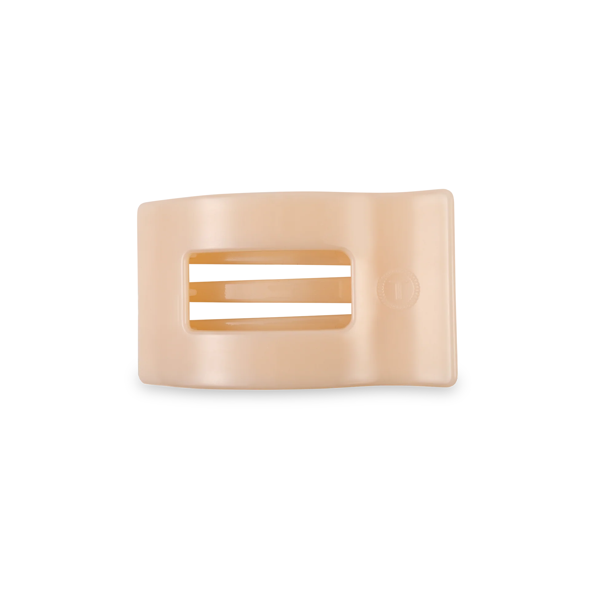Almond Beige Small Flat Rectangle Hair Clip