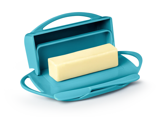 BUTTERIE FLIP BUTTER DISH W/SPREADER - AQUA