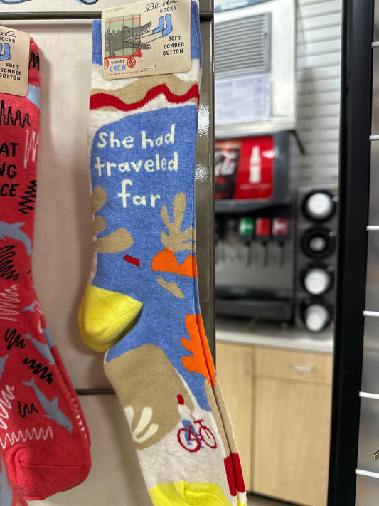 SHE HAD TRAVELED FAR SOCKS