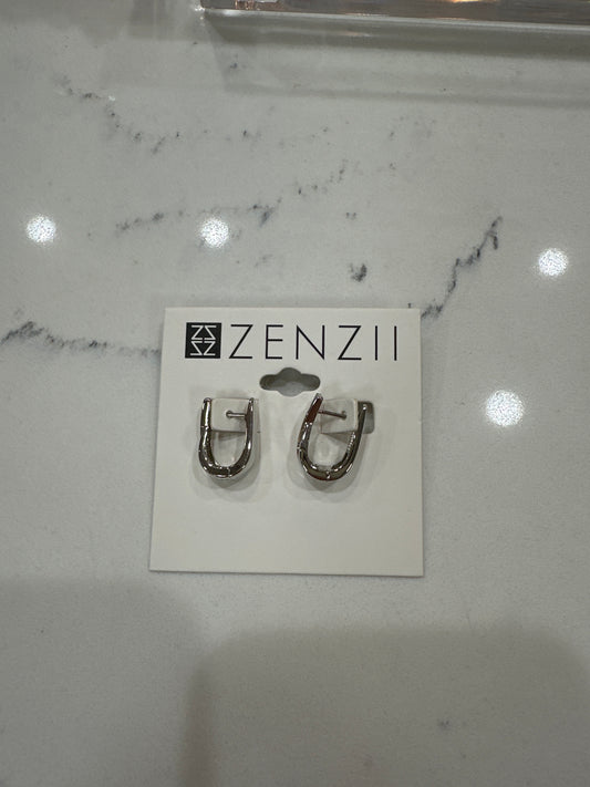 CRISSCROSS HUGGIE EARRINGS - SILVER