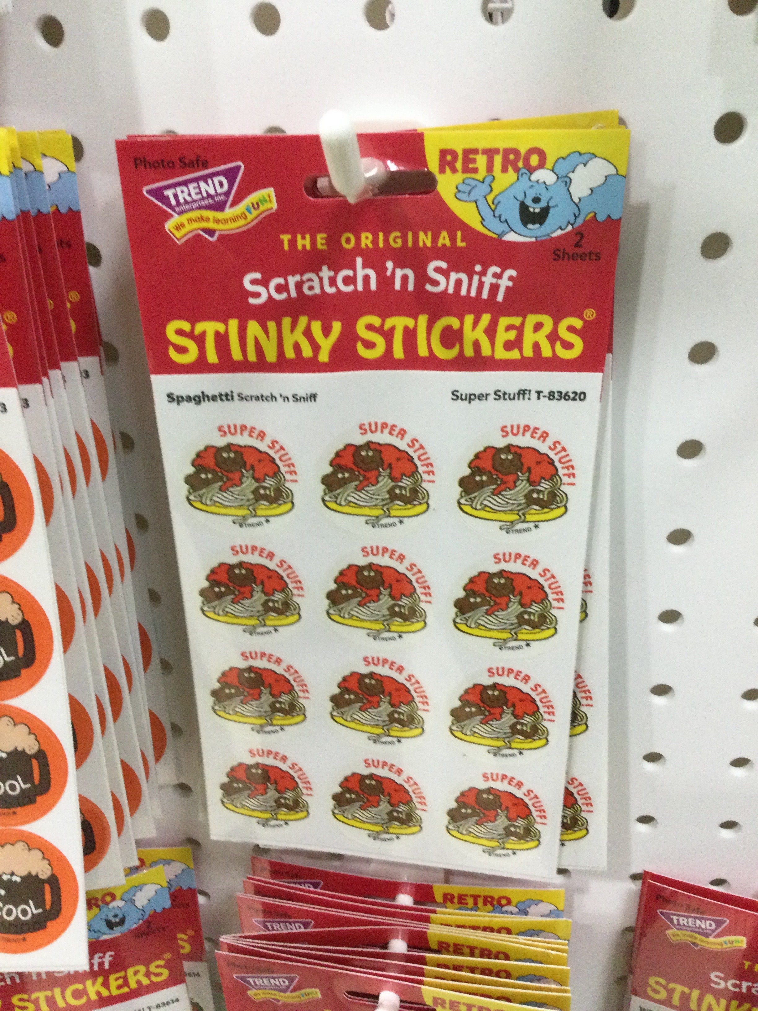 SCRATCH N SNIFF STINKY STICKERS - SPAGHETTI