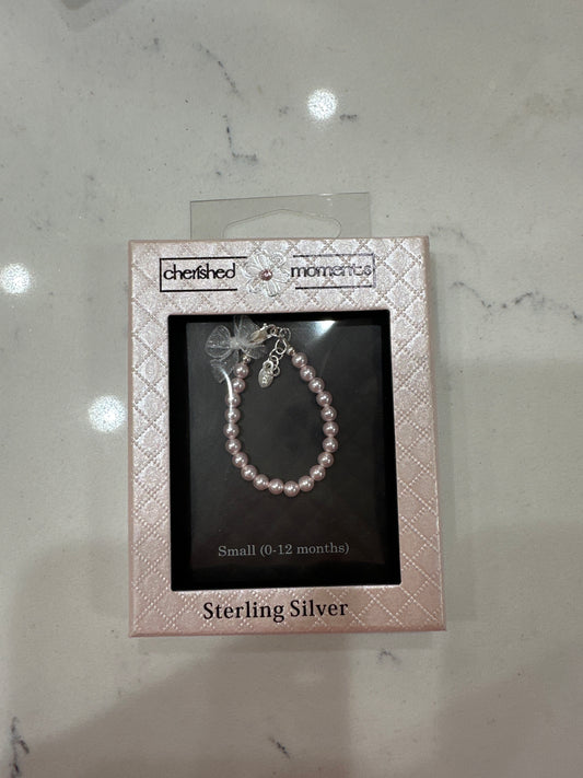 JAMI - SLVR BRCLT W/ PINK SWAROVSKI PEARLS - SM
