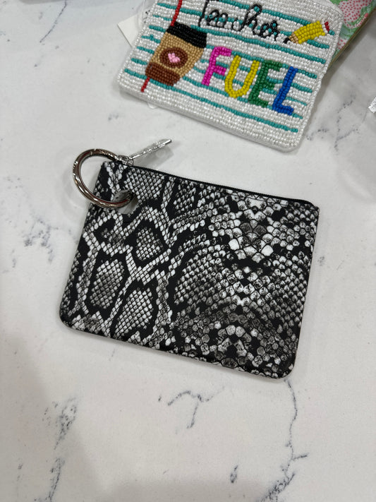 MINI SILICONE POUCH - TUXEDO SNAKESKIN