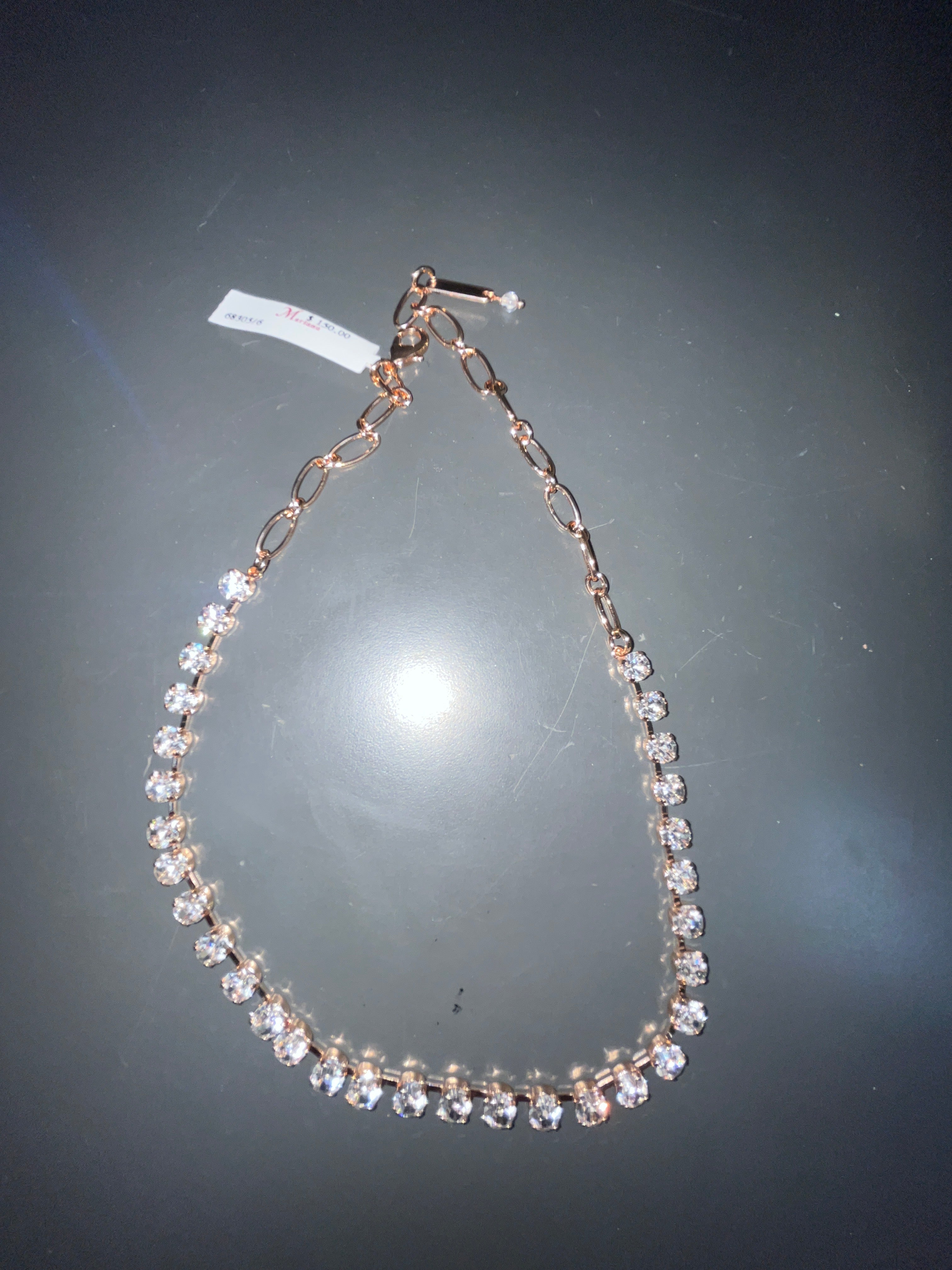 MARIANA - NECKLACE - ROSE GOLD WITH CLEAR STONES