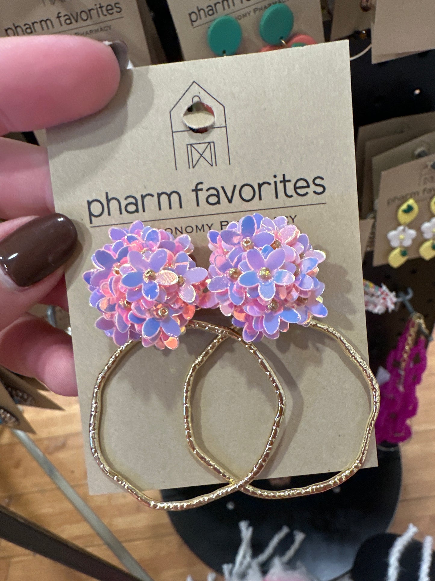 IRD FLOWER AND GOLD EARRING